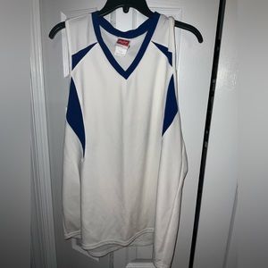 Women’s blue and white tennis shirt